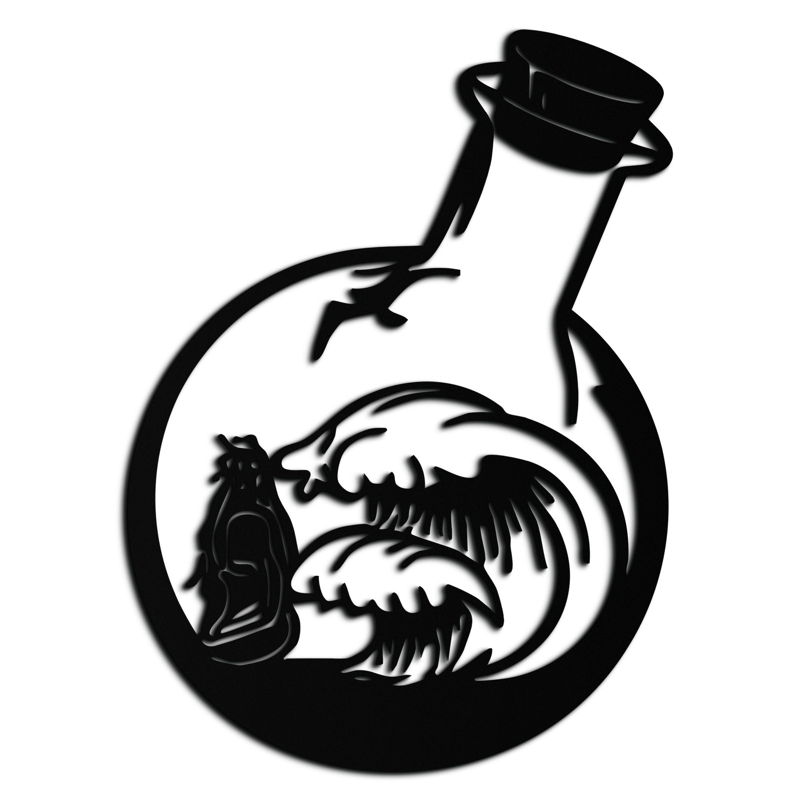 Okyanus Dalgaları ve Buda Silüeti Metal Duvar Sanatı – Zen Coastal Home Decor- KAF522