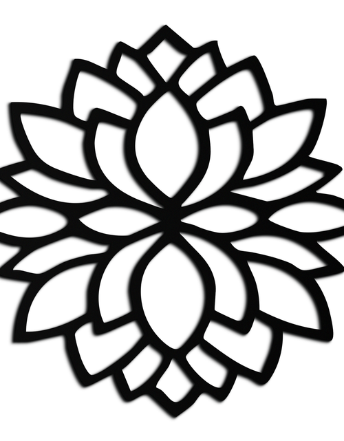 Resmi Galeri görüntüleyicisine yükleyin, Lotus Çiçeği Silüeti Metal Duvar Sanatı – Ev veya Ofis için Zarif Siyah Zen Dekoru- KAF525
