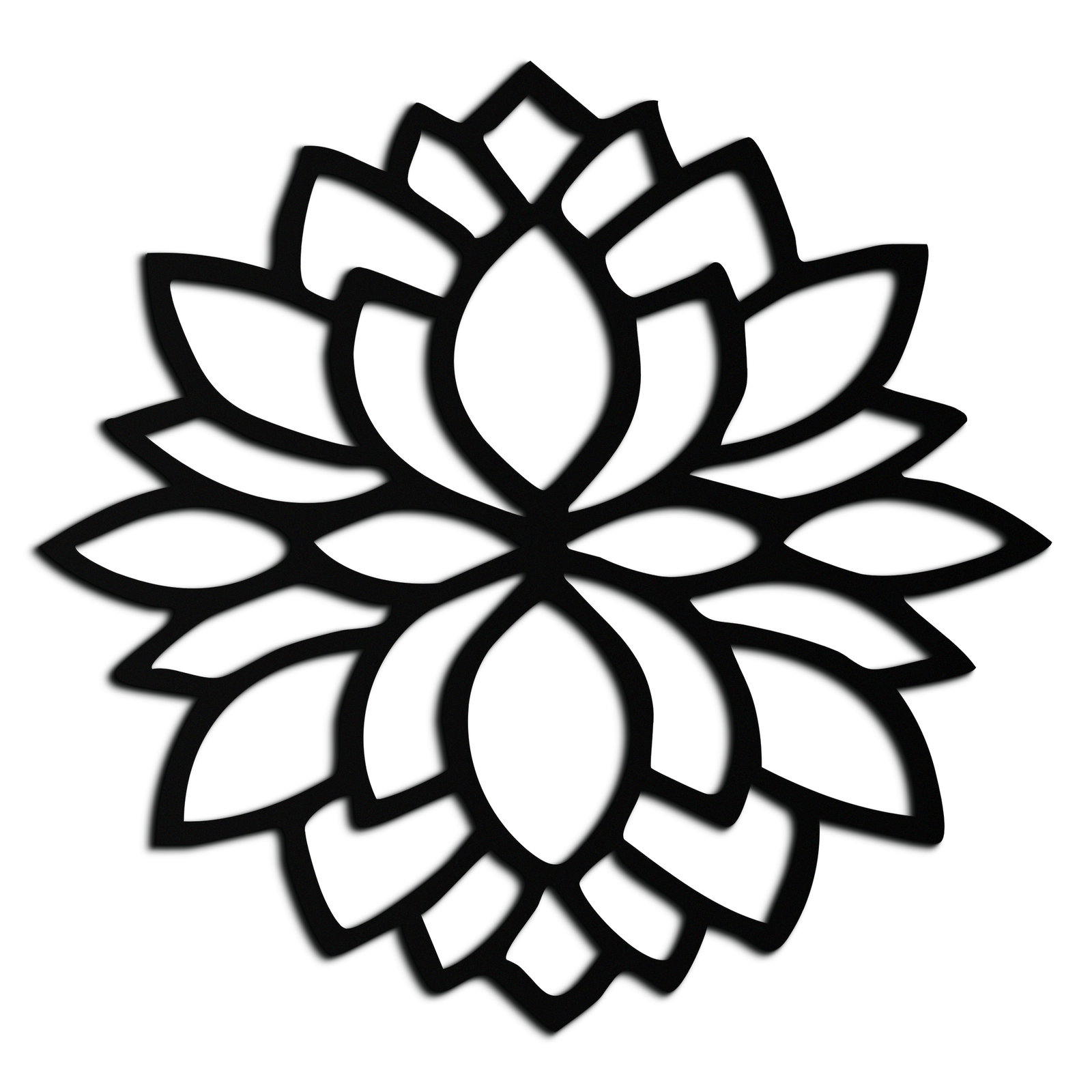 Lotus Çiçeği Silüeti Metal Duvar Sanatı – Ev veya Ofis için Zarif Siyah Zen Dekoru- KAF525