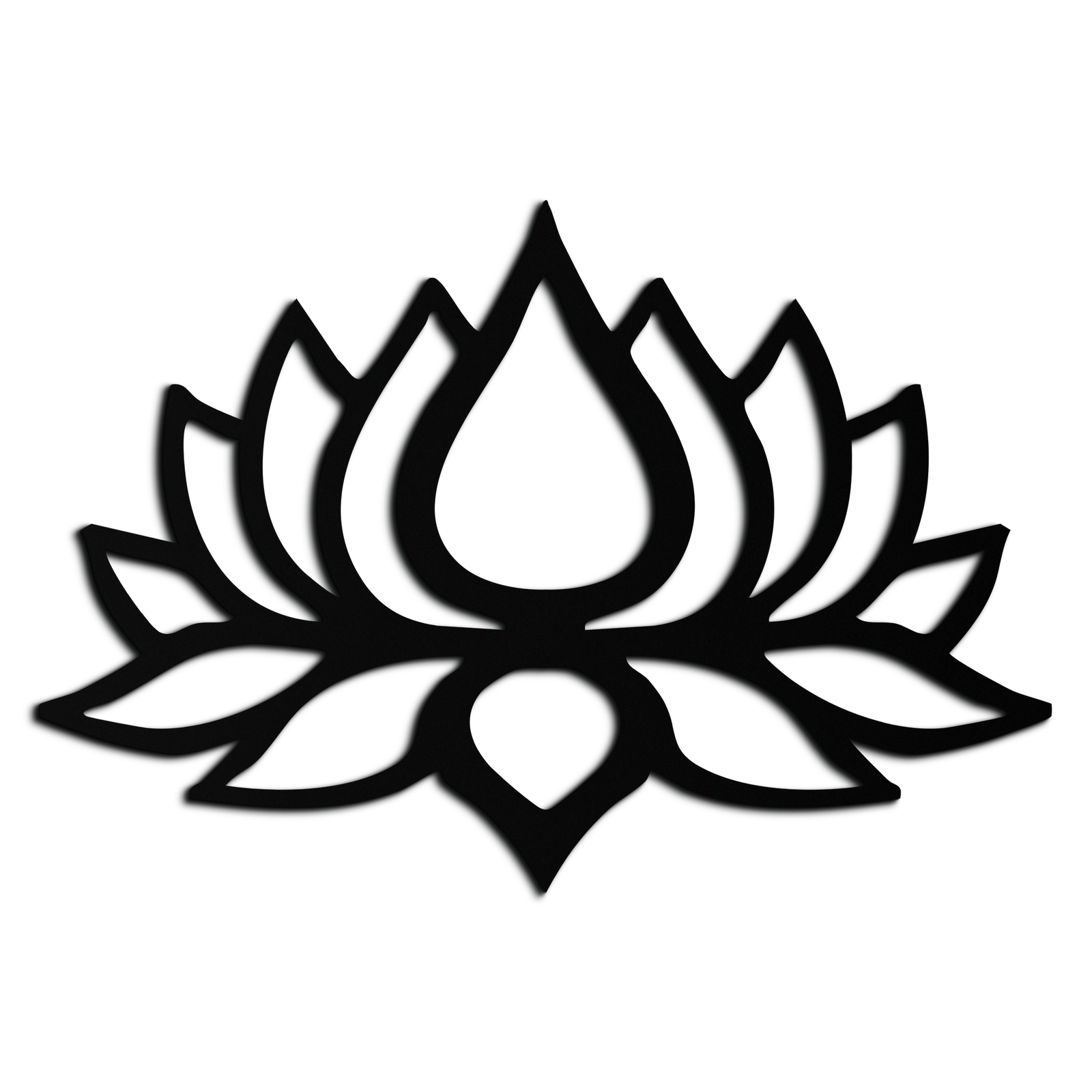 Lotus Çiçeği Silüeti Metal Duvar Sanatı – Modern Siyah Çiçekli Ev Dekoru- KAF526