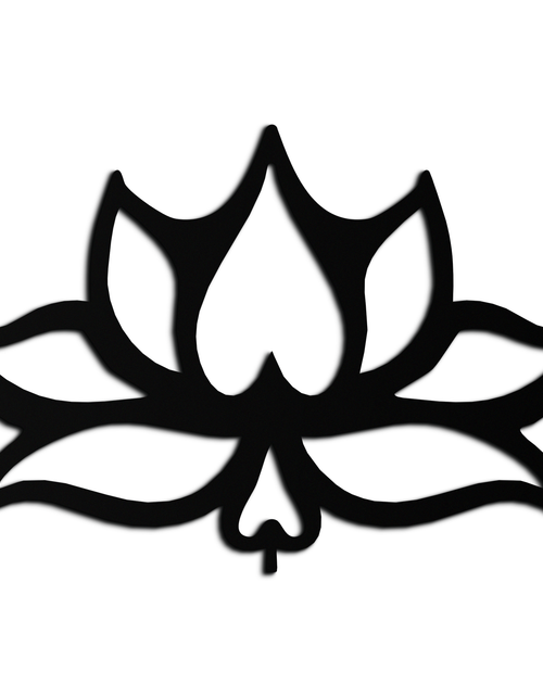 Resmi Galeri görüntüleyicisine yükleyin, Lotus Çiçeği Metal Duvar Sanatı – Modern Siyah Çiçekli Duvar Dekoru- KAF527
