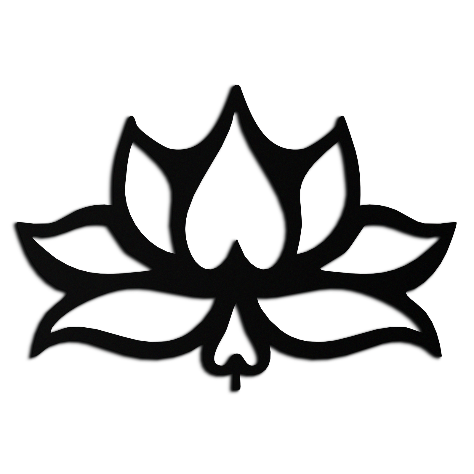 Lotus Çiçeği Metal Duvar Sanatı – Modern Siyah Çiçekli Duvar Dekoru- KAF527