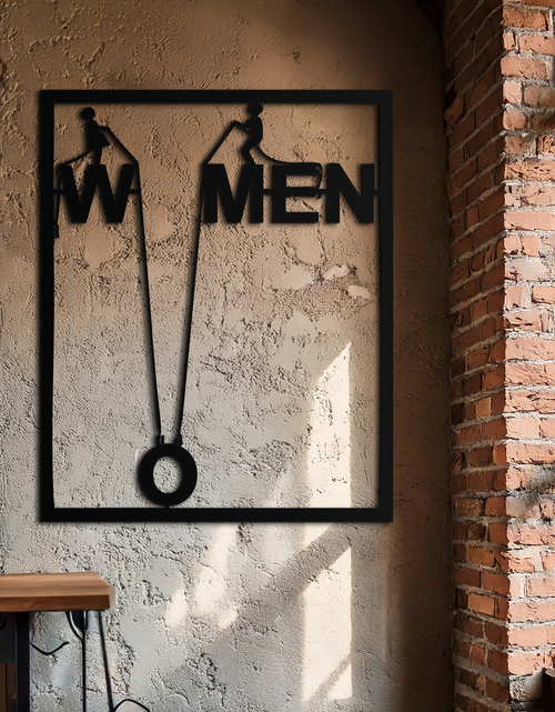 Load image into Gallery viewer, Minimalist &quot;Women&quot; Typography Metal Wall Art – Modern Black Statement Piece- KAF529
