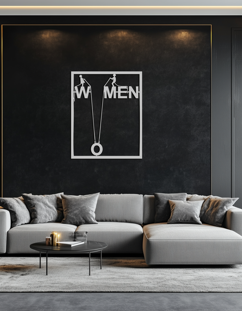 Load image into Gallery viewer, Minimalist &quot;Women&quot; Typography Metal Wall Art – Modern Black Statement Piece- KAF529
