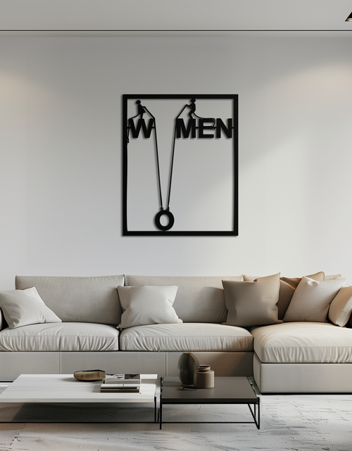 Load image into Gallery viewer, Minimalist &quot;Women&quot; Typography Metal Wall Art – Modern Black Statement Piece- KAF529
