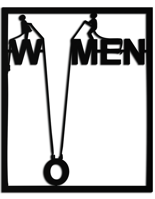Load image into Gallery viewer, Minimalist &quot;Women&quot; Typography Metal Wall Art – Modern Black Statement Piece- KAF529
