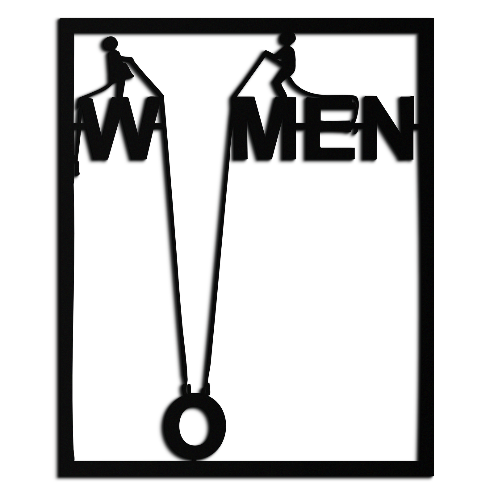 Minimalist "Women" Typography Metal Wall Art – Modern Black Statement Piece- KAF529