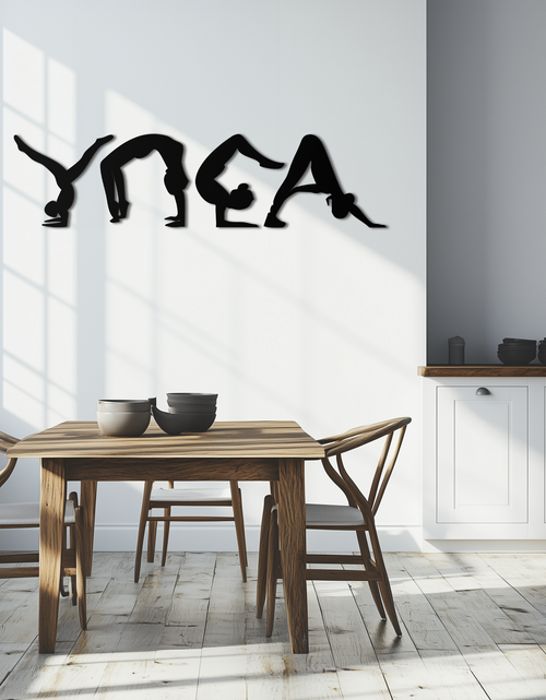Load image into Gallery viewer, Yoga Pose Silhouette Metal Wall Art – Modern Fitness Home Decor- KAF530

