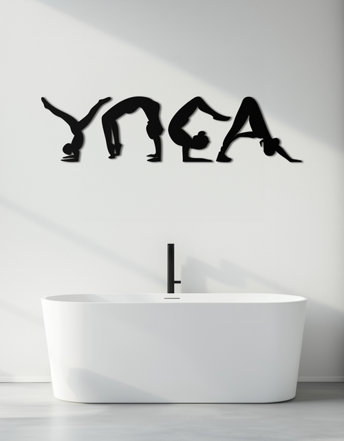 Load image into Gallery viewer, Yoga Pose Silhouette Metal Wall Art – Modern Fitness Home Decor- KAF530
