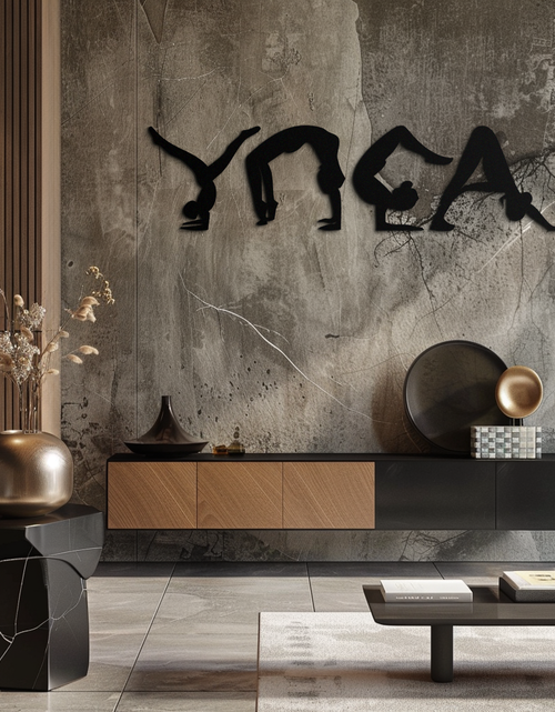 Load image into Gallery viewer, Yoga Pose Silhouette Metal Wall Art – Modern Fitness Home Decor- KAF530
