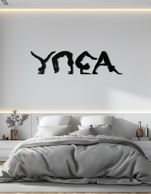 Load image into Gallery viewer, Yoga Pose Silhouette Metal Wall Art – Modern Fitness Home Decor- KAF530
