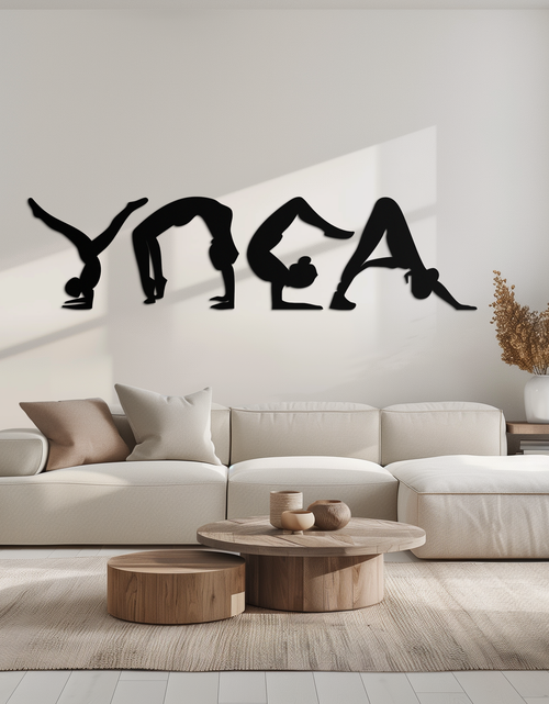 Load image into Gallery viewer, Yoga Pose Silhouette Metal Wall Art – Modern Fitness Home Decor- KAF530
