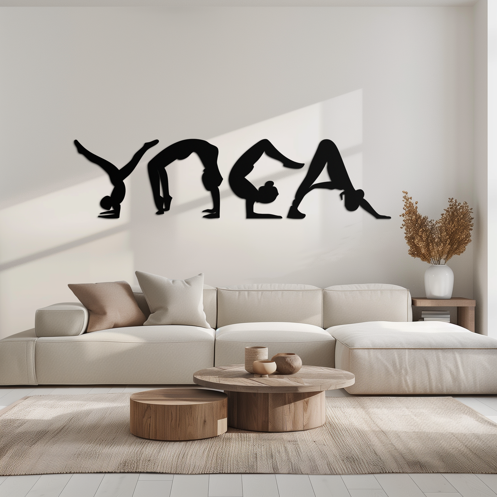 Yoga Pose Silhouette Metal Wall Art – Modern Fitness Home Decor- KAF530