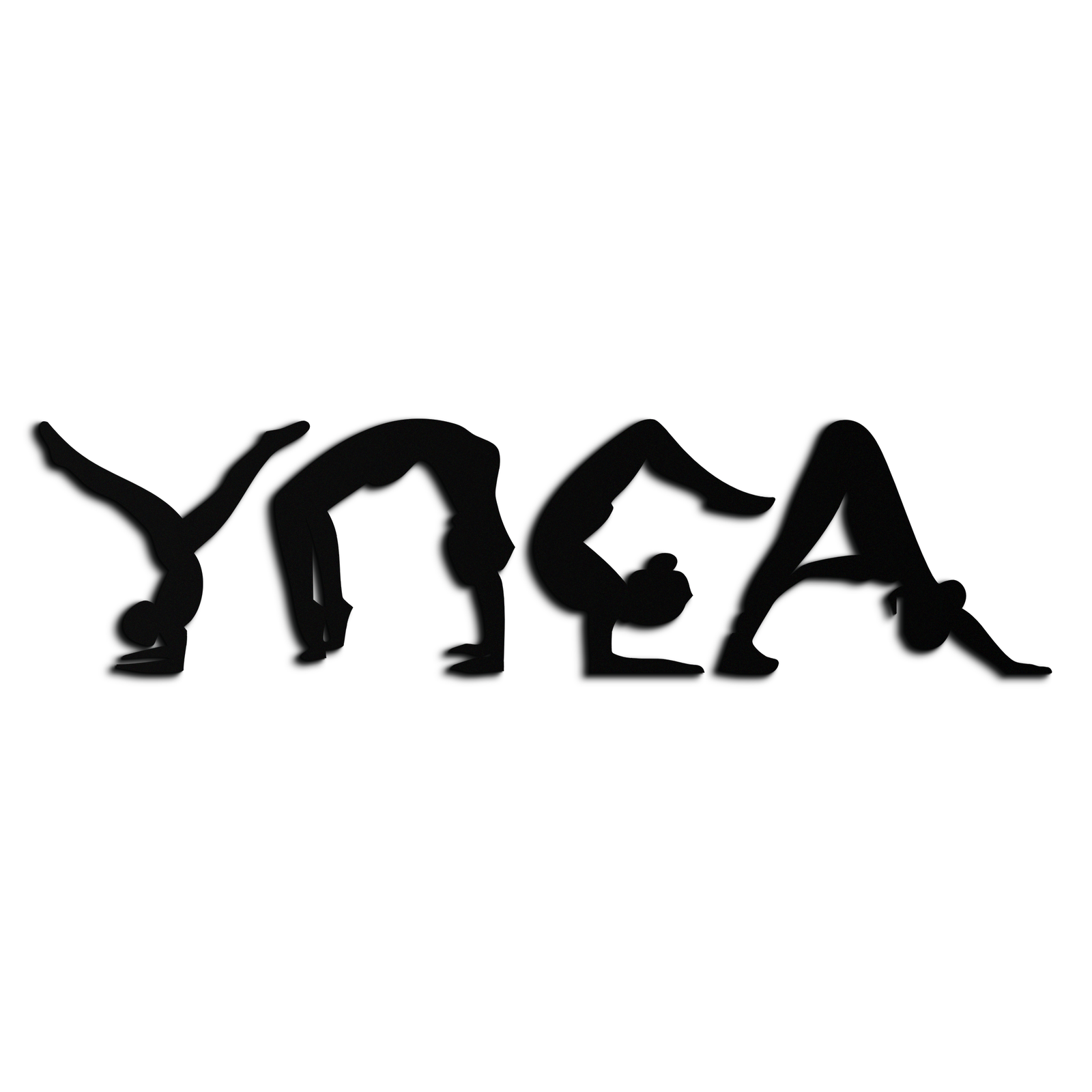 Yoga Pose Silhouette Metal Wall Art – Modern Fitness Home Decor- KAF530