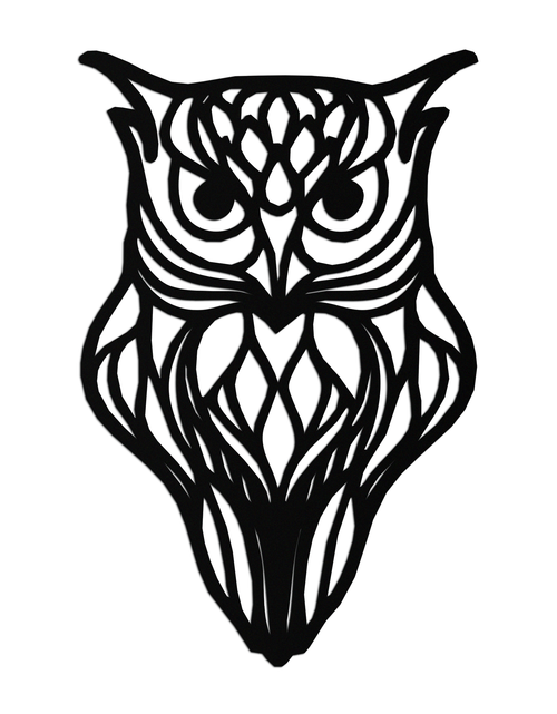 Load image into Gallery viewer, Artistic Owl Silhouette Metal Wall Art – Intricate Black Animal Decor- KAF546
