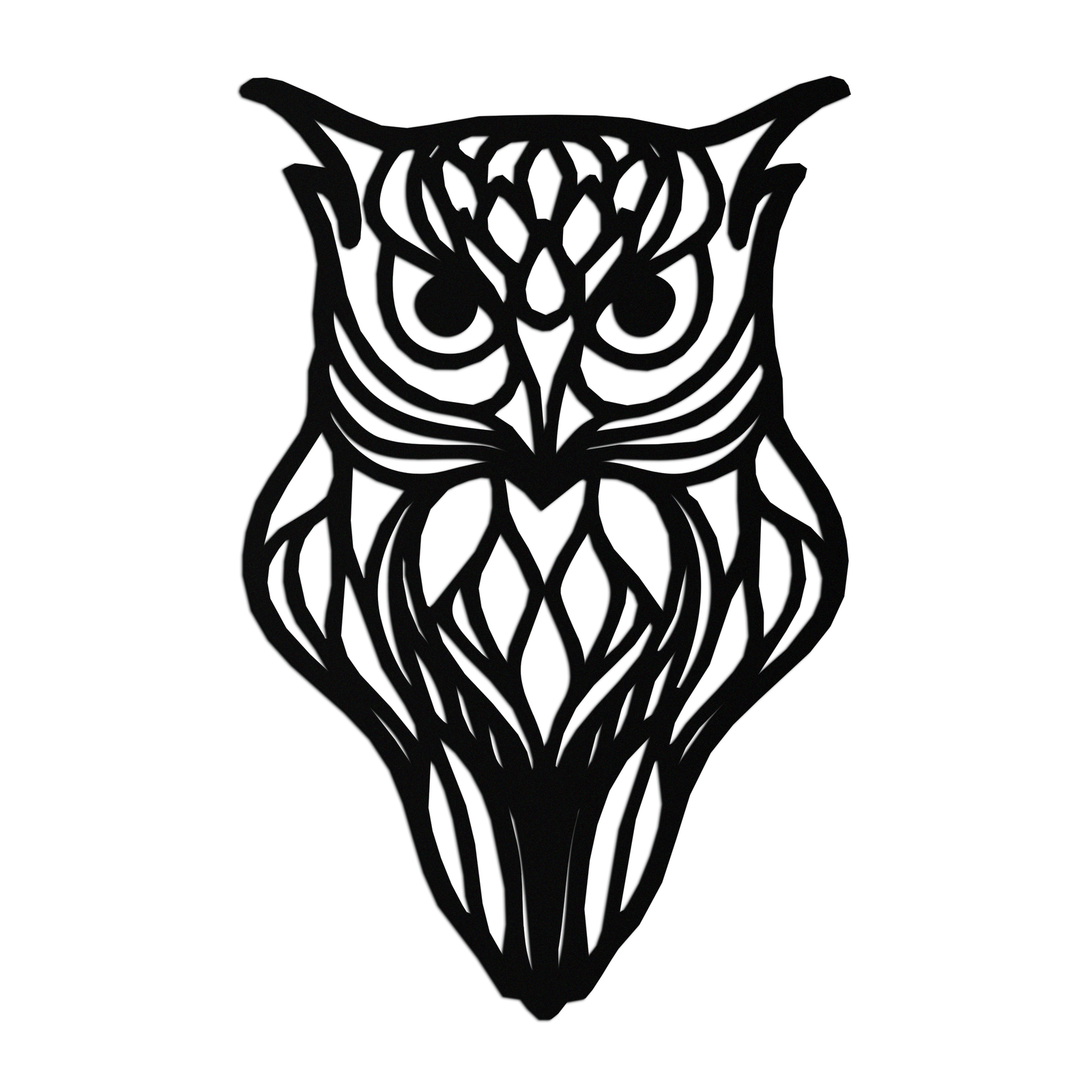 Artistic Owl Silhouette Metal Wall Art – Intricate Black Animal Decor- KAF546
