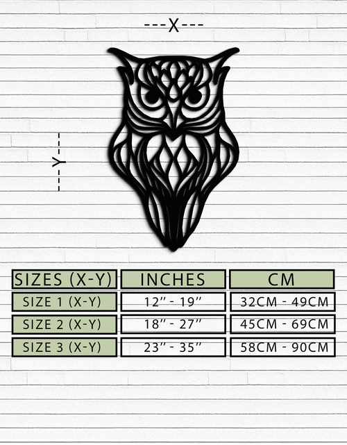 Load image into Gallery viewer, Artistic Owl Silhouette Metal Wall Art – Intricate Black Animal Decor- KAF546
