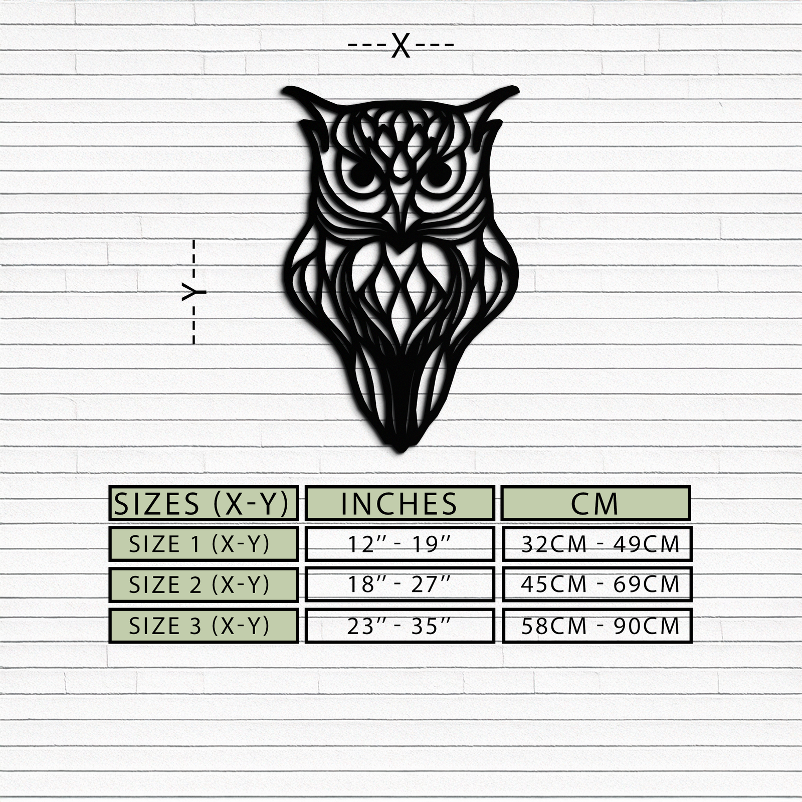 Artistic Owl Silhouette Metal Wall Art – Intricate Black Animal Decor- KAF546