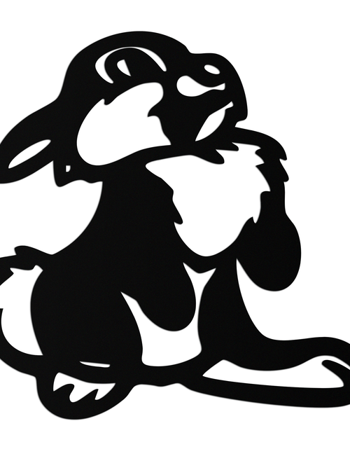 Load image into Gallery viewer, Cute Cartoon Bunny Metal Wall Art – Adorable Black Nursery Decor for Kids Room- KAF550
