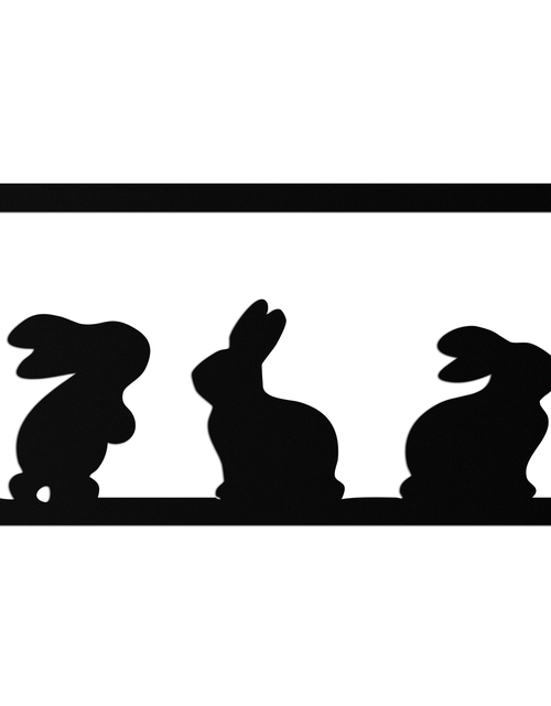 Load image into Gallery viewer, Three Bunny Silhouette Metal Wall Art – Minimalist Black Animal Decor for Nursery and Home- KAF551
