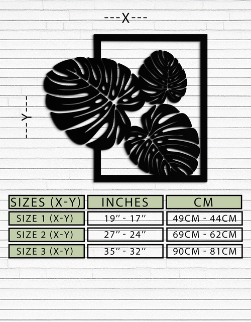 Load image into Gallery viewer, Monstera Leaf Metal Wall Art – Modern Tropical Black Wall Decor for Living Room- KAF552
