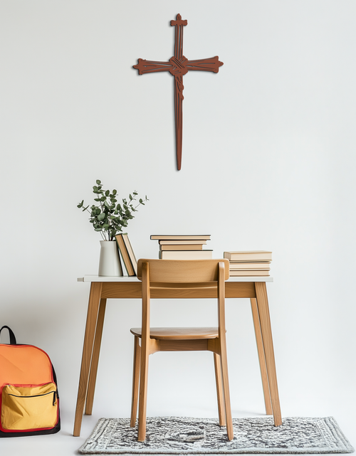 Load image into Gallery viewer, Christian Barbed Wire Cross Metal Wall Art – Religious Rustic Home Decor- KAF553
