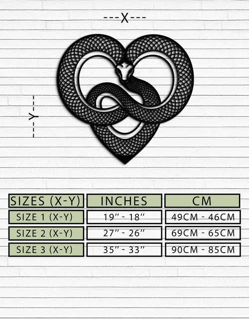 Load image into Gallery viewer, Snake Heart Metal Wall Art – Modern Black Snake Wall Decor for Home and Office- KAF555
