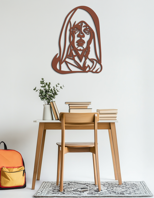 Load image into Gallery viewer, Abstract Tribal Woman Metal Wall Art – Modern Black Silhouette Home Decor- KAF559
