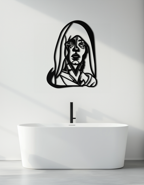 Load image into Gallery viewer, Abstract Tribal Woman Metal Wall Art – Modern Black Silhouette Home Decor- KAF559
