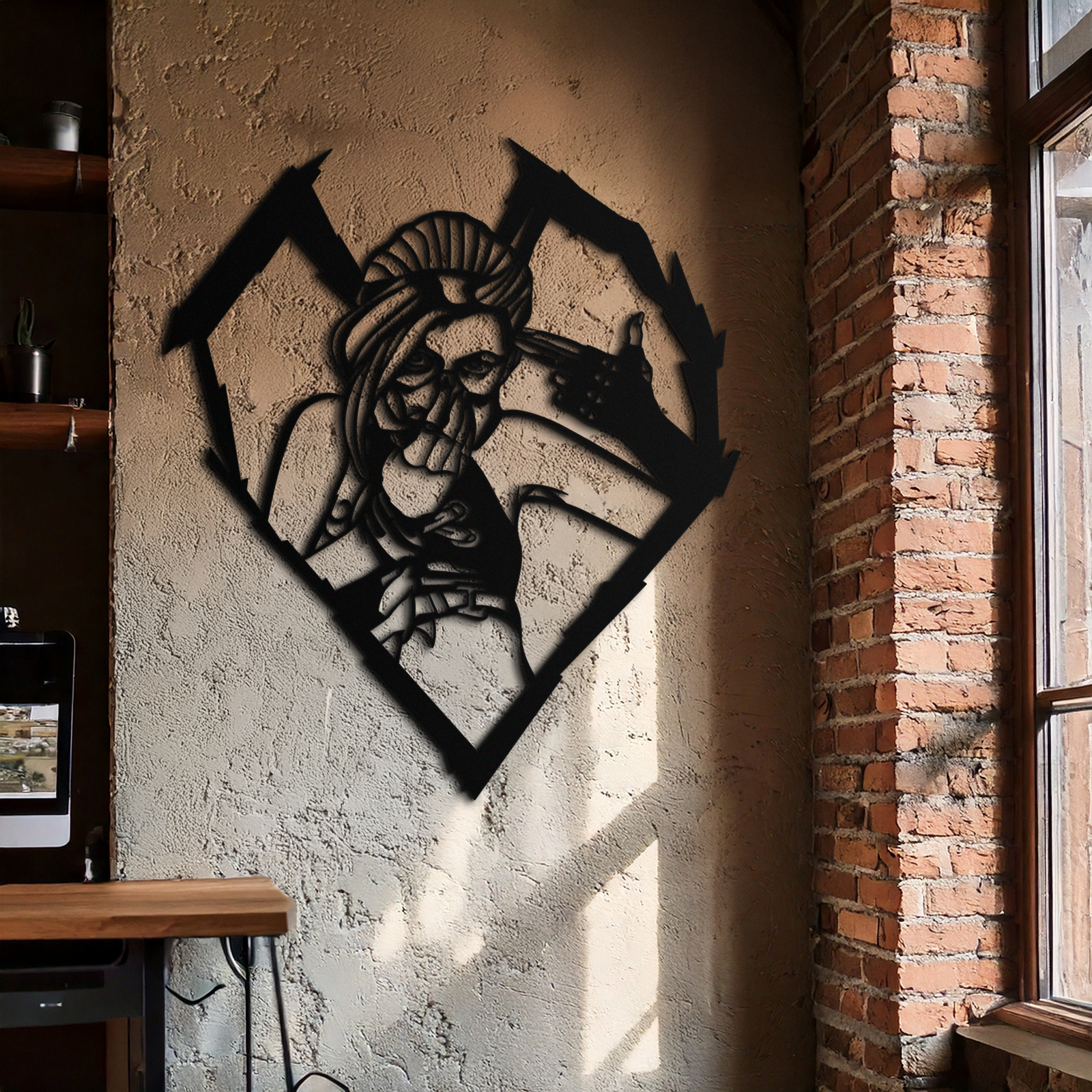 League of Legends Jinx Metal Wall Art – LOL Character Black Metal Decor- KAF560
