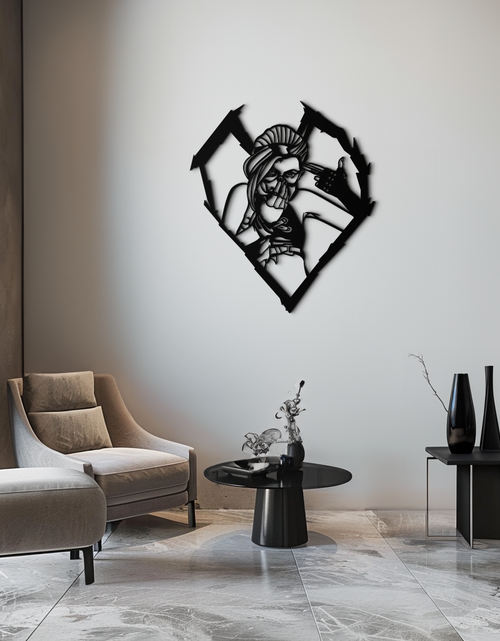 Load image into Gallery viewer, League of Legends Jinx Metal Wall Art – LOL Character Black Metal Decor- KAF560
