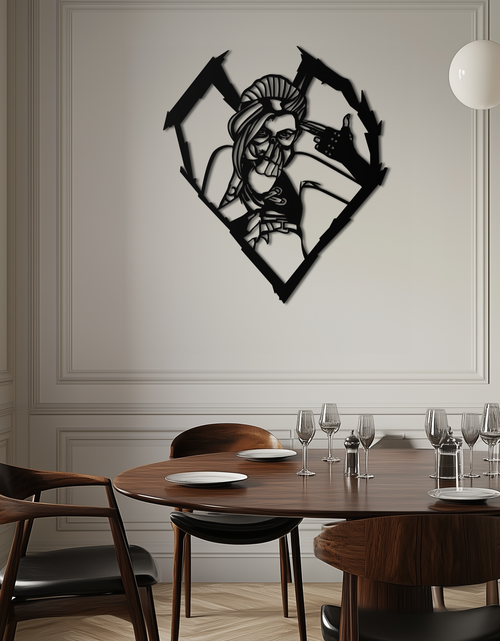 Load image into Gallery viewer, League of Legends Jinx Metal Wall Art – LOL Character Black Metal Decor- KAF560
