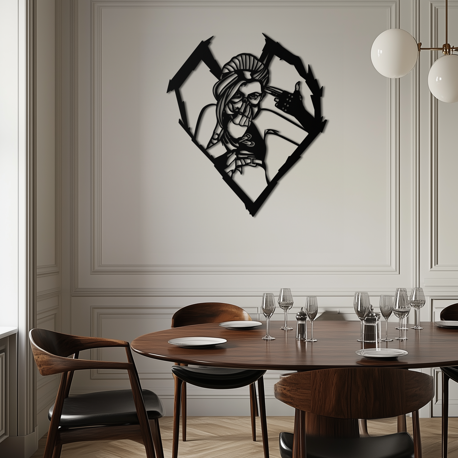 League of Legends Jinx Metal Wall Art – LOL Character Black Metal Decor- KAF560