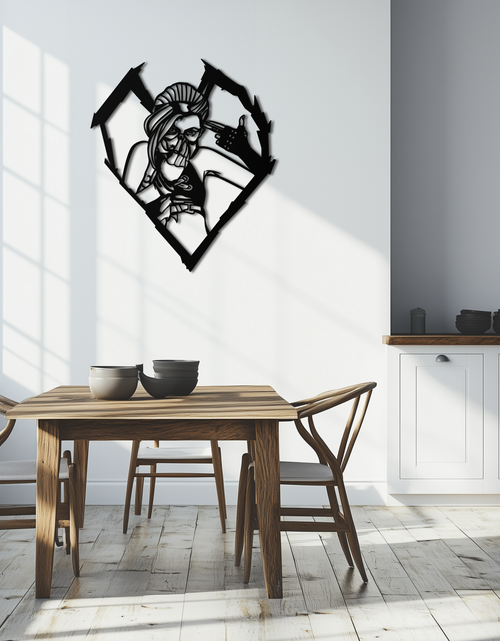 Load image into Gallery viewer, League of Legends Jinx Metal Wall Art – LOL Character Black Metal Decor- KAF560
