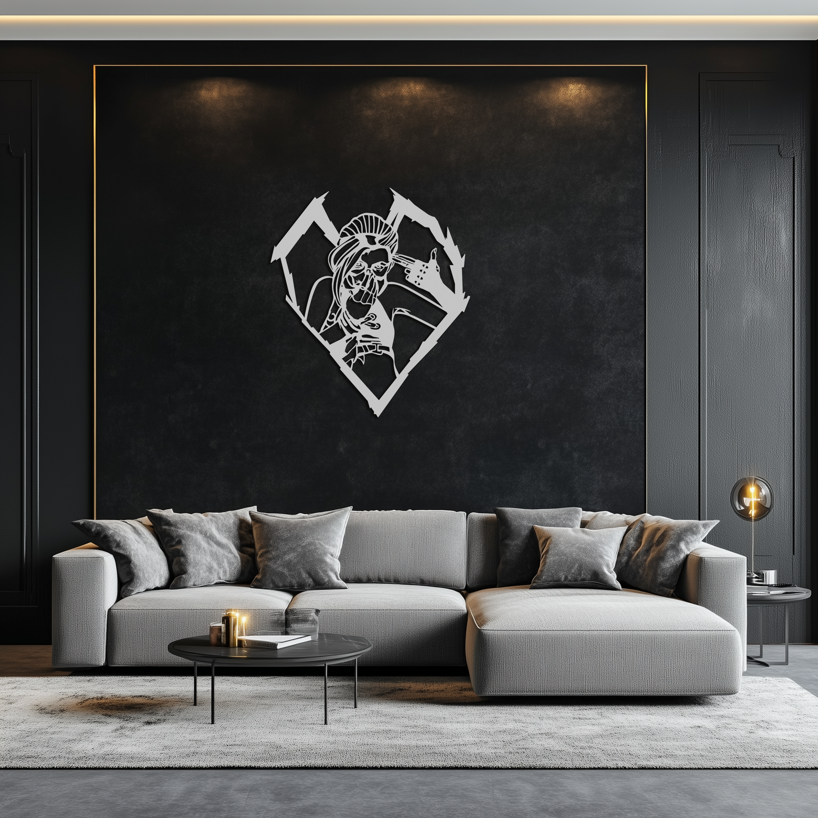 League of Legends Jinx Metal Wall Art – LOL Character Black Metal Decor- KAF560