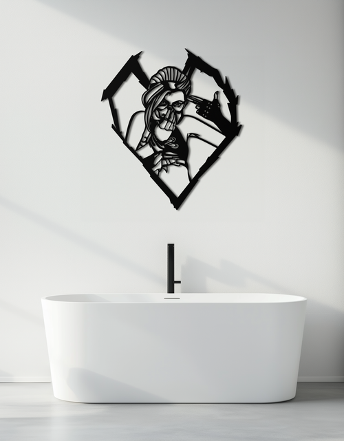 Load image into Gallery viewer, League of Legends Jinx Metal Wall Art – LOL Character Black Metal Decor- KAF560

