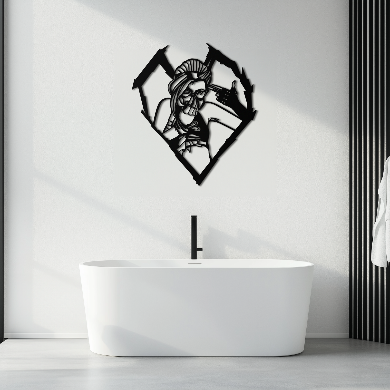League of Legends Jinx Metal Wall Art – LOL Character Black Metal Decor- KAF560