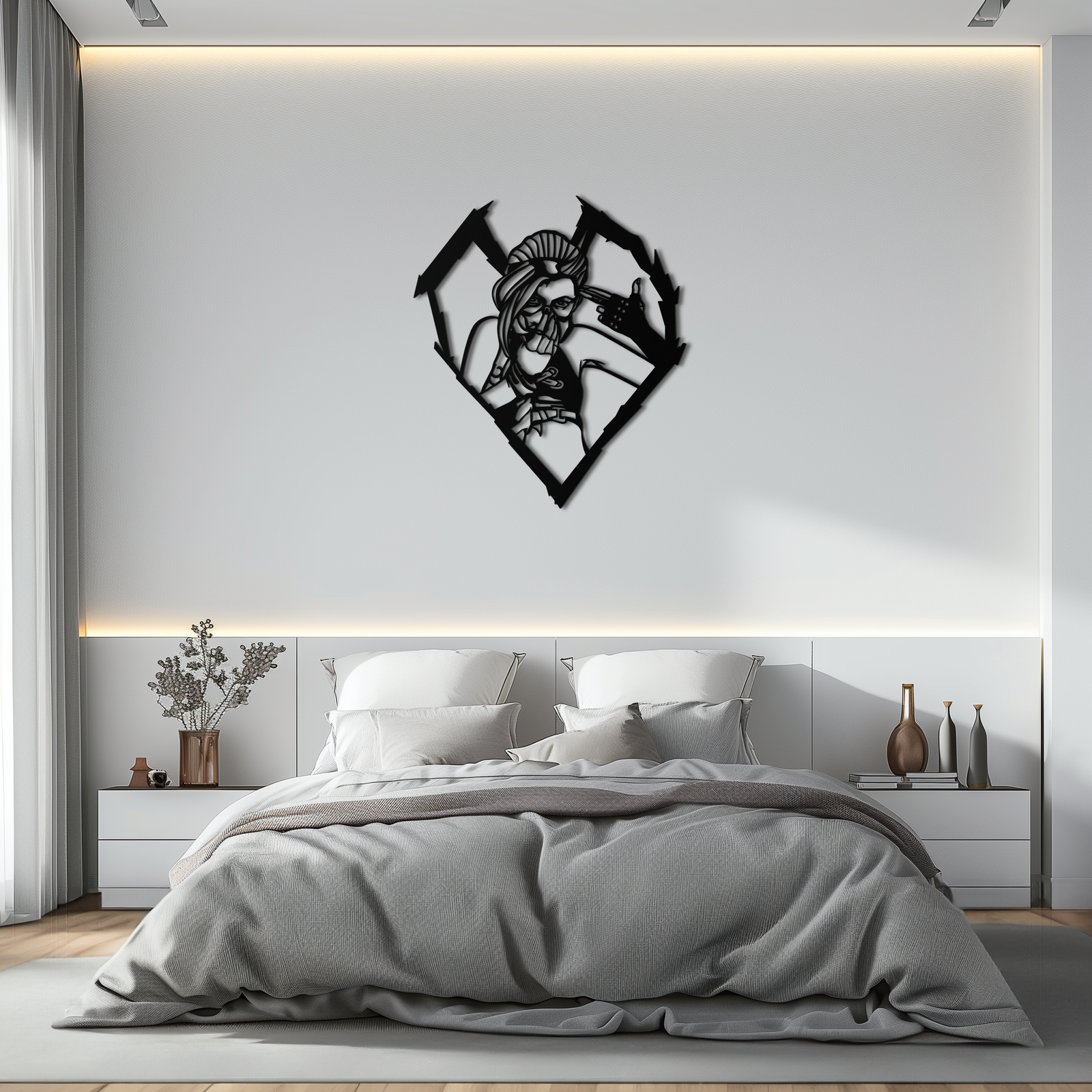 League of Legends Jinx Metal Wall Art – LOL Character Black Metal Decor- KAF560