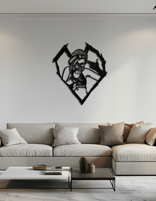 Load image into Gallery viewer, League of Legends Jinx Metal Wall Art – LOL Character Black Metal Decor- KAF560
