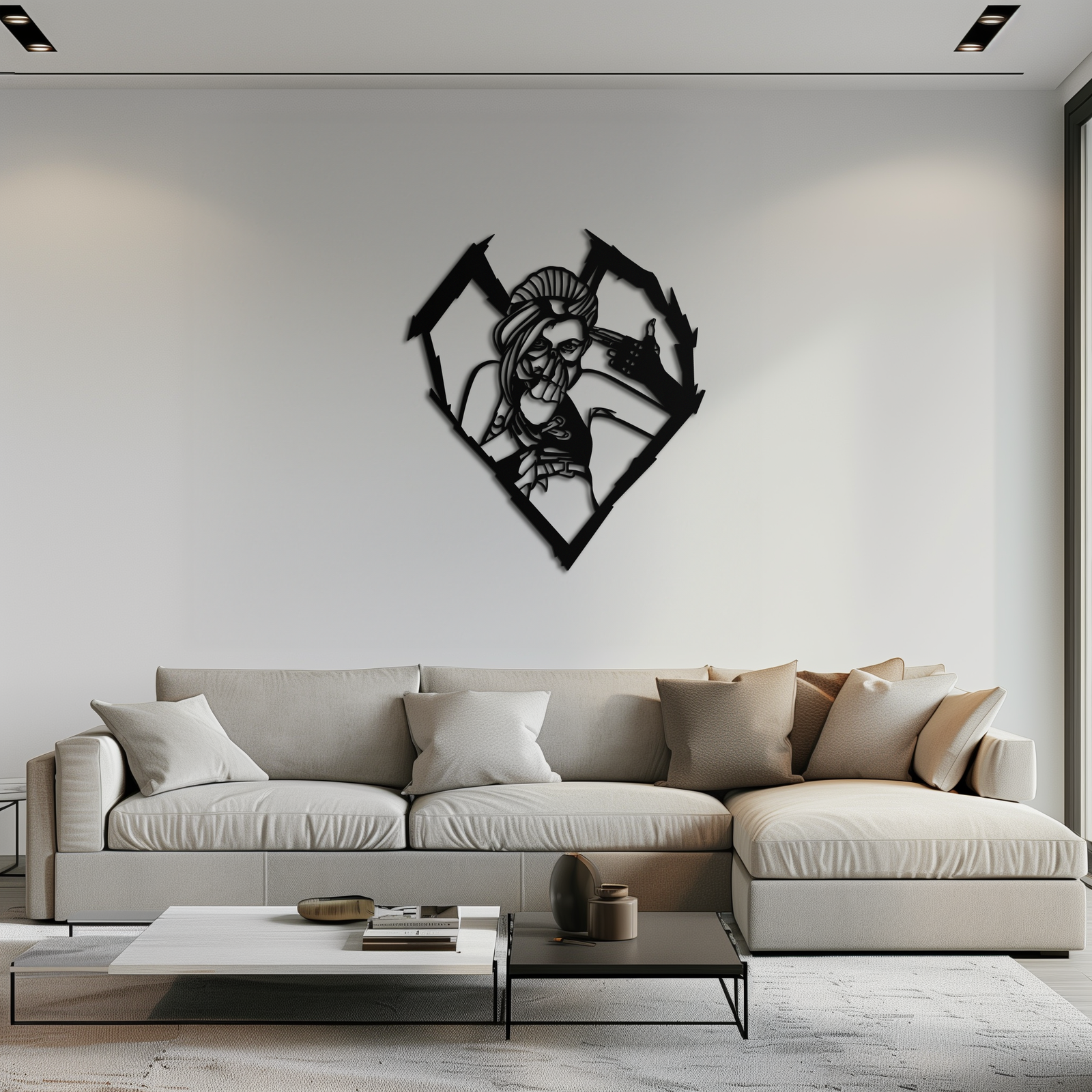 League of Legends Jinx Metal Wall Art – LOL Character Black Metal Decor- KAF560