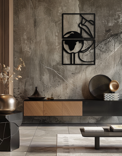 Load image into Gallery viewer, Sensual Earth Kiss Metal Wall Art – Modern Two-Panel Minimalist Decor- KAF564
