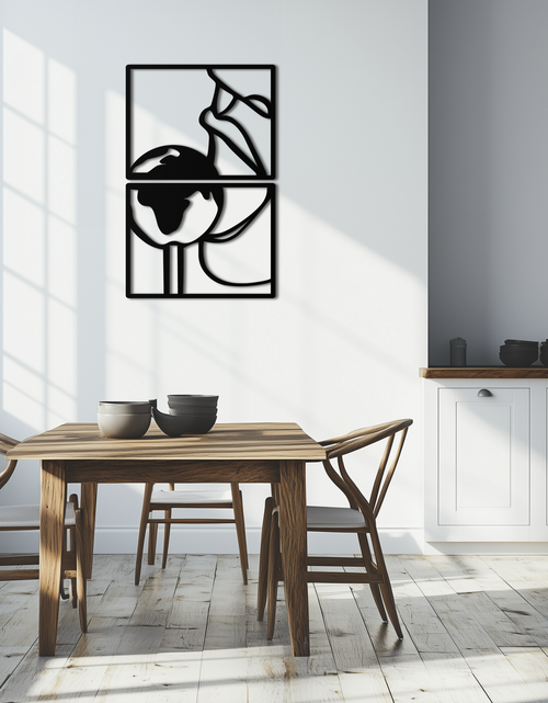 Load image into Gallery viewer, Sensual Earth Kiss Metal Wall Art – Modern Two-Panel Minimalist Decor- KAF564
