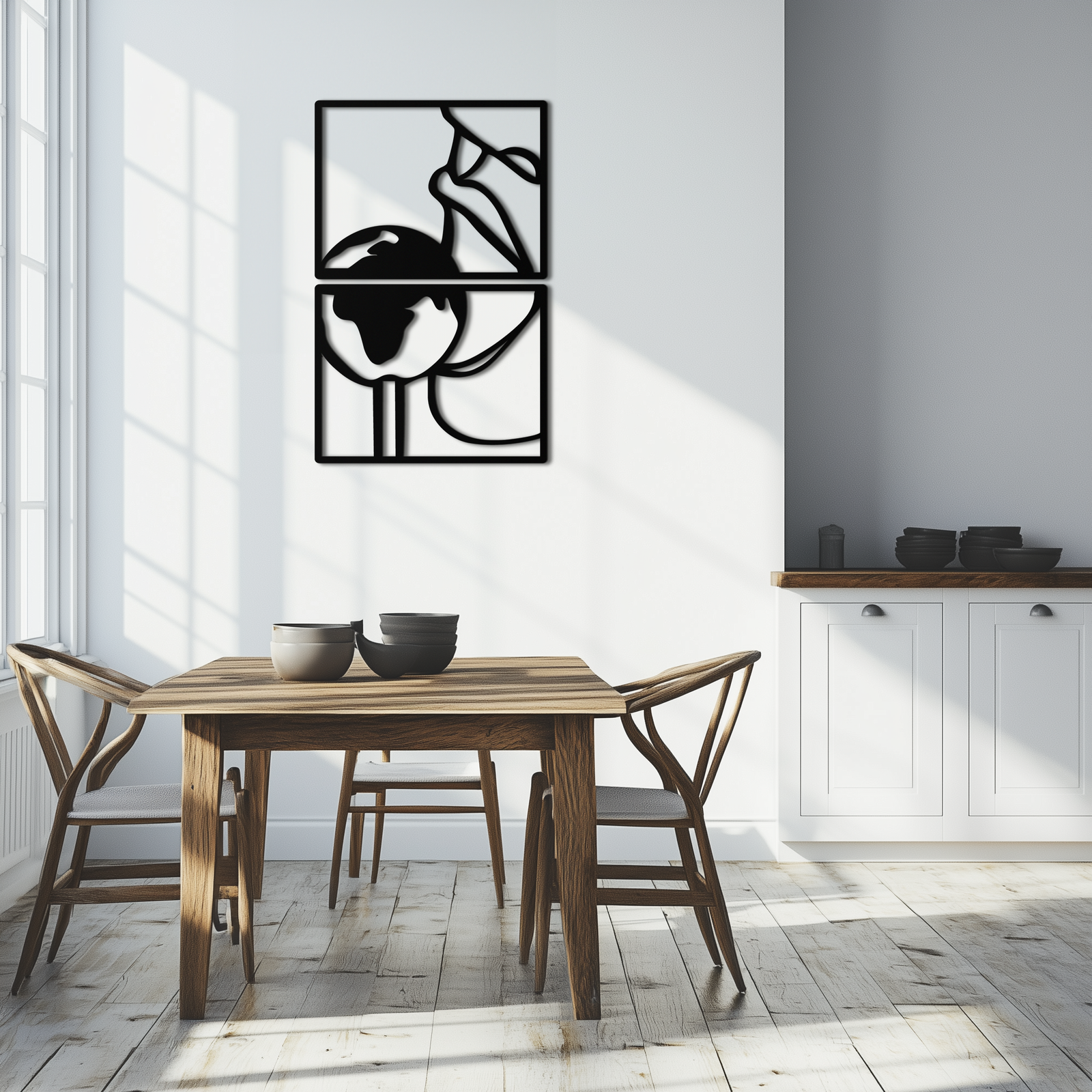 Sensual Earth Kiss Metal Wall Art – Modern Two-Panel Minimalist Decor- KAF564