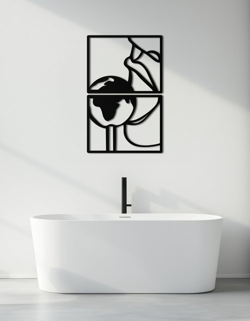 Load image into Gallery viewer, Sensual Earth Kiss Metal Wall Art – Modern Two-Panel Minimalist Decor- KAF564
