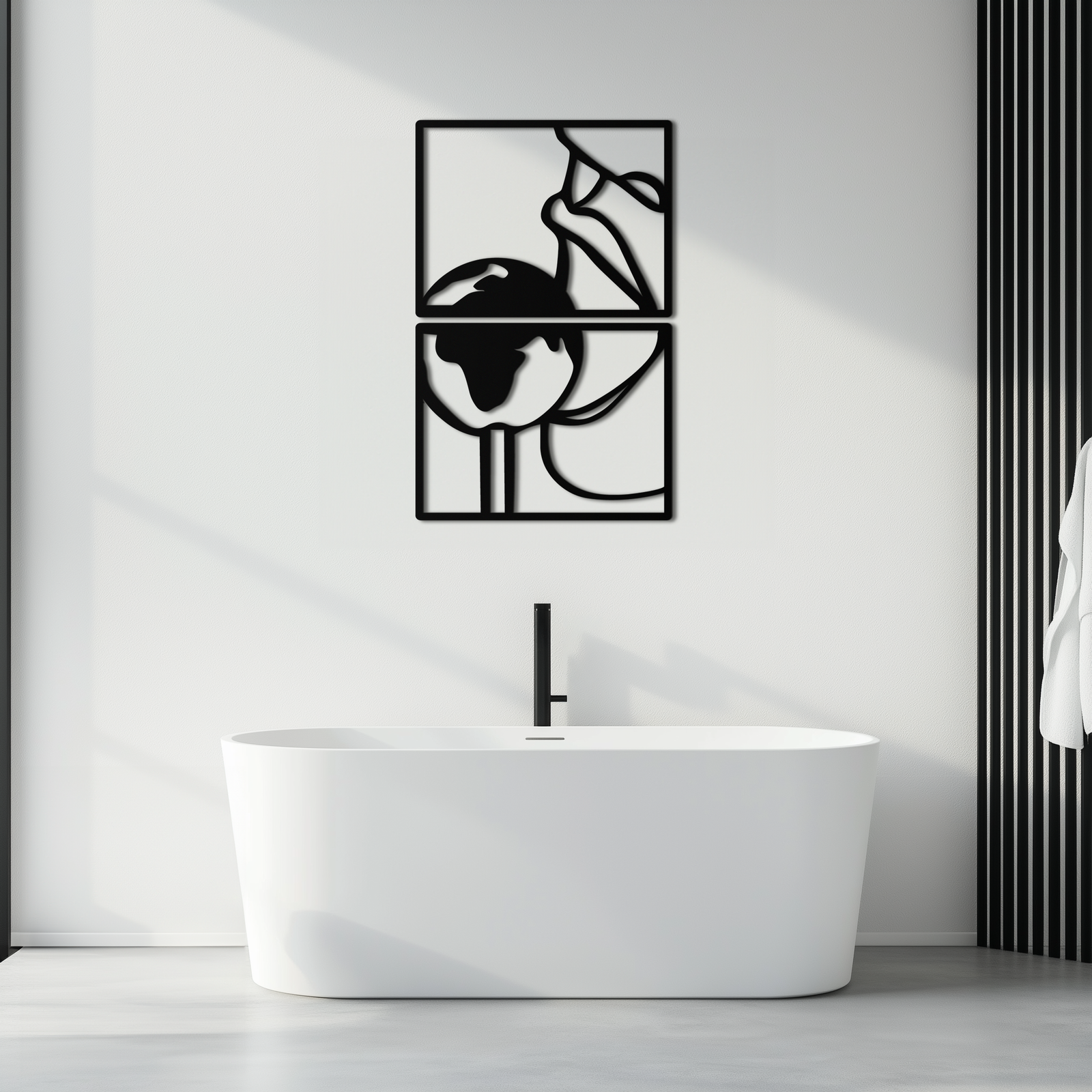 Sensual Earth Kiss Metal Wall Art – Modern Two-Panel Minimalist Decor- KAF564