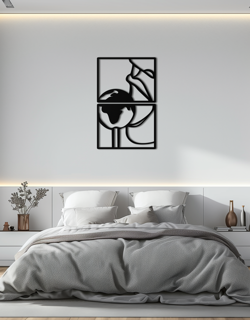 Load image into Gallery viewer, Sensual Earth Kiss Metal Wall Art – Modern Two-Panel Minimalist Decor- KAF564
