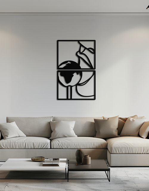 Load image into Gallery viewer, Sensual Earth Kiss Metal Wall Art – Modern Two-Panel Minimalist Decor- KAF564
