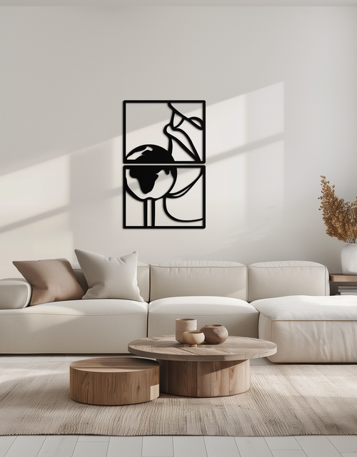 Load image into Gallery viewer, Sensual Earth Kiss Metal Wall Art – Modern Two-Panel Minimalist Decor- KAF564
