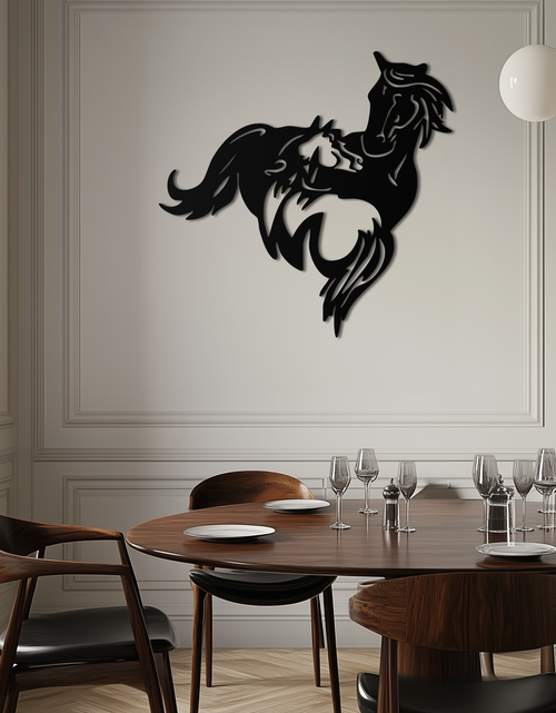 Load image into Gallery viewer, Abstract Wild Horses Metal Wall Art – Dynamic Horse Silhouette Decor- KAF569
