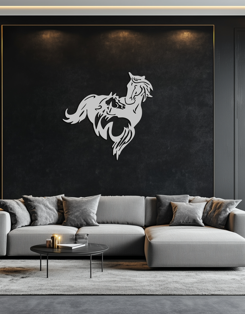 Load image into Gallery viewer, Abstract Wild Horses Metal Wall Art – Dynamic Horse Silhouette Decor- KAF569
